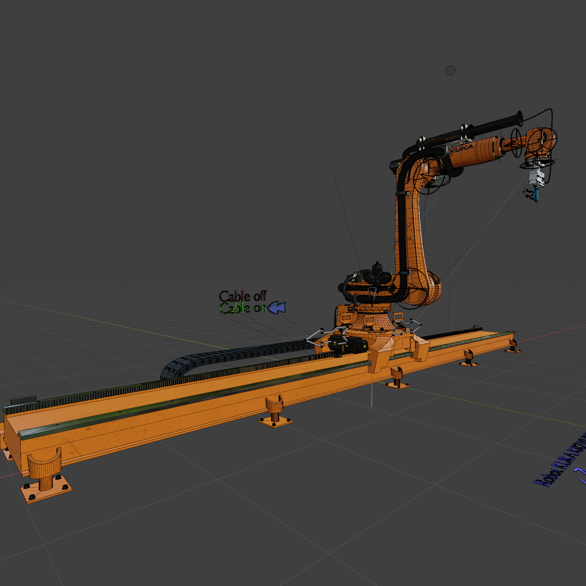 Industrial robot KUKA KR210 + Flange + Linear + Gripper+ Armature (Bones) preview image 10